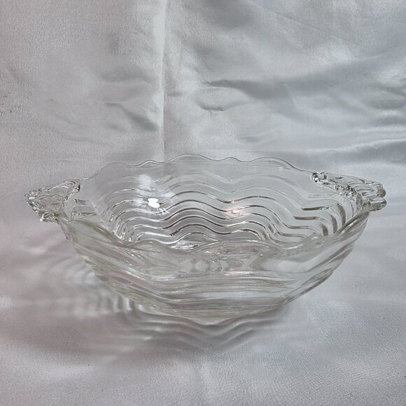 TWO Vintage Anchor Hocking Duncan Miller Caribbean Double Handle Wave Bowls - Picture 14 of 16